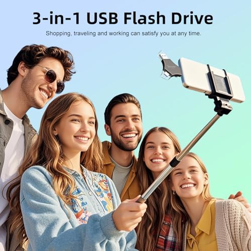MFi Certified 128 GB USB 3.0 Flash Drive – 3-in-1 External Memory Stick for i Phone, i Pad, Android & PC – High-Speed Data Transfer for Photos, Videos & Backup – Ultimate Portable Storage Solution for Effortless Data Management and Secure File Sharing