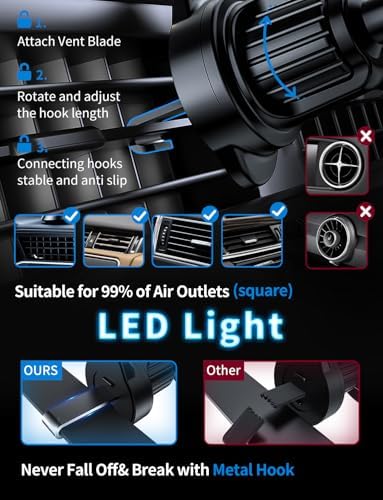 Revolutionary Mag Safe Wireless Car Charger with LED RGB Lighting – 3-in-1 Magnetic Phone Holder for i Phone 12 through 16 Series – Fast Charging, Enhanced Security, and Stylish Design for Safe Hands-Free Driving – Perfect Gift for Tech Enthusiasts and Daily Commuters