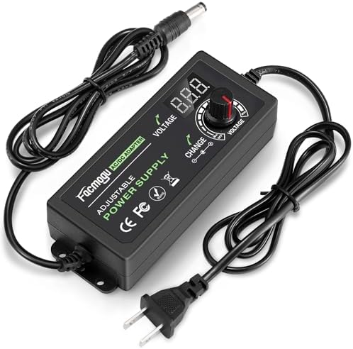 Universal 24 W Adjustable AC to DC Power Supply Adapter – Multi-Voltage Solution for 3 V, 5 V, 9 V & 12 V Electronics – Ideal for LED Lights, Fans, and More with Advanced Safety Features and Regulated Output