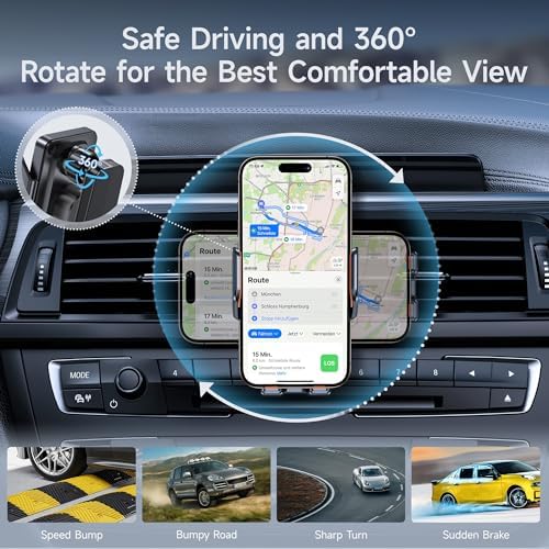 NOHON 15 W Qi Wireless Car Charger and Phone Holder with Auto Sensor Clamping – Rapid Charging Solution for i Phone 15, 14, 13, 12 Pro Max – Stylish Silver Design for Seamless Navigation and Road Safety Enhancement