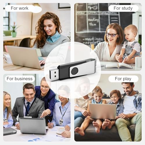 TOPESEL 10 Pack 16 GB USB 2.0 Flash Drives – Sleek Swivel Design for Effortless Data Transfer and Enhanced Compatibility – Ideal for Personal and Professional Use – Reliable Portable Memory Sticks in Classic Black – Perfect for Backups, File Sharing, and On-the-Go Storage