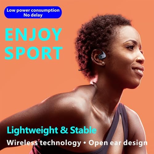 IHAO Ultra-Light Bone Conduction Bluetooth Headphones with Built-In MP3 Player – Open-Ear Ergonomic Earbuds for Active Lifestyles, Perfect for Cycling, Running, and Skiing – Sweat-Proof, Comfortable Fit with Exceptional Sound Clarity and Surround Awareness