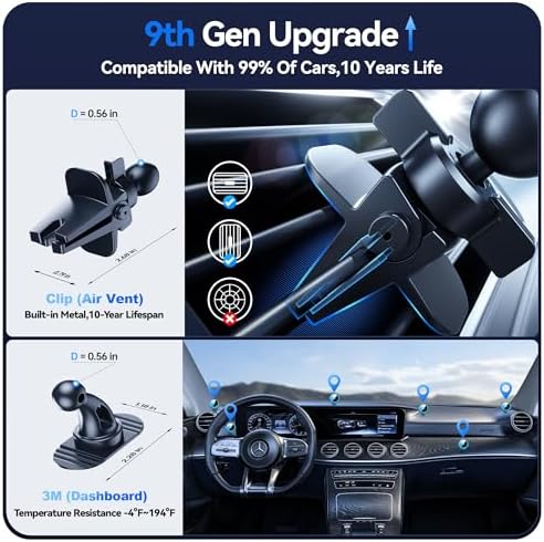 Enhance Your Driving Experience with the Beser 15 W Mag Safe Car Charger – Premium Magnetic Qi Wireless Mount for i Phone 15/14/13/12 Series, Rapid 15 W Charging, Robust 3.81 lbf Magnetic Grip, Elegant Aluminum Alloy Finish, Versatile Dashboard & Air Vent Compatibility, Effortless One-Handed Operation for Easy Navigation & Connectivity
