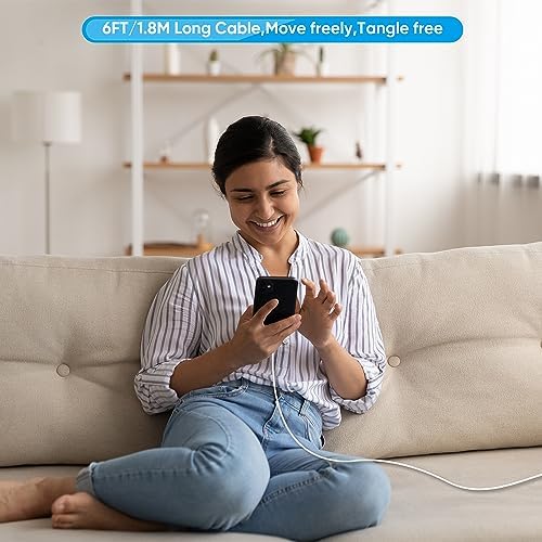 10-Foot Ultra-Fast i Phone Charging Cable 3-Pack with USB-C PD Wall Charger – Exceptional Compatibility for i Phone 14/13/12/11 Pro Max/XS Series – Durable Lightning Cable Solution for On-the-Go Charging Convenience and Rapid Power Delivery