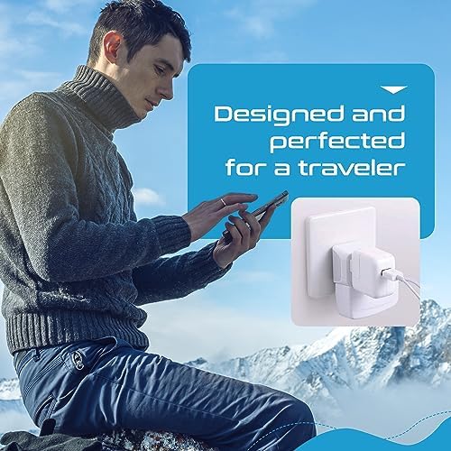 Ultimate Universal Travel Adapter: 35 W Fast Charging Power Converter with PD & QC 3.0, Dual USB-C & Triple USB Ports for Seamless Global Connectivity – Compatible with Type A, C, G, I Outlets for Effortless Charging Across EU, US, UK & Beyond – Perfect Travel Companion for Modern Explorers
