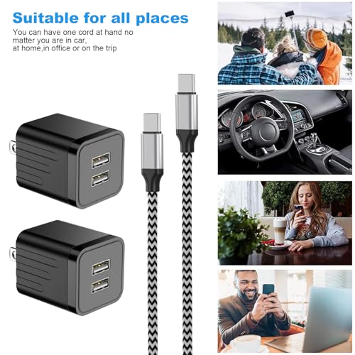 Ultra-Fast i Phone Dual Port Charger Set – 6 FT Lightning Cable & Compact Wall Plug Adapter for i Phone 14, 13, 12, 11 Pro Max, XS, X, 8, 7 Plus, SE & i Pad – Quick Charge Technology for Seamless Power on the Go