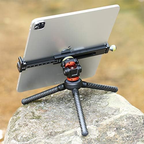 Universal Aluminum Tablet Tripod Mount for i Pad & Smartphones – Sturdy Holder with Cold Shoe and 1/4 Inch Screw for Superior Stability – Ideal for Vlogging, Live Streaming & Professional Photography – Compatible with i Pad Pro, Mini, Surface Pro, Galaxy Tab & More – Lightweight Design for On-the-Go Creators – Enhance Your Mobile Content Creation with this Versatile Tablet Clamp Adapter – Built to Last with Premium Aluminum Construction and Included Arca Swiss Rail for Seamless Gear Integration – Perfect for Capturing Stunning Visuals Without Compromise – Elevate Your Video and Photography Experience Today