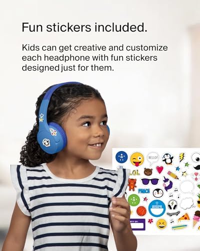 Belkin Sound Form Mini Kids Wireless Bluetooth Headphones – Safe 85 d B Volume Control, 30-Hour Playtime, Built-In Microphone – Lightweight On-Ear Style for i Phone, i Pad, Fire Tablet & More – Ideal for Learning, Entertainment & Safe Listening
