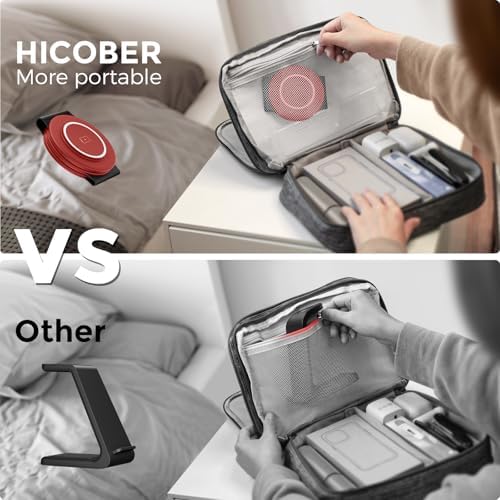 Hicober 3-in-1 Magnetic Wireless Charging Station for i Phone 15, Apple Watch, and Air Pods – Ultra-Fast 18 W Portable Travel Charger with Foldable Design for i Phone 16, 14, 13, 12 Pro/Max/Plus – Optimal Compatibility and Sleek Aesthetics for Effortless Charging Experience