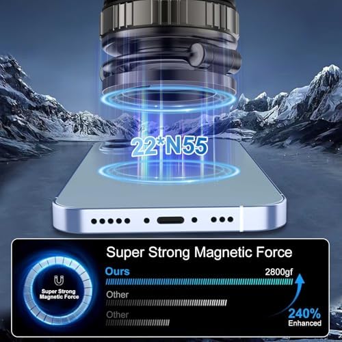 Kairiyard Premium Magnetic Car Phone Holder – 360° Adjustable Suction Mount for All Smartphones, Including Mag Safe i Phones – Foldable Design for Effortless Storage and Enhanced Hands-Free Operation – Boost Driving Safety and Style with Unmatched Stability and Convenience