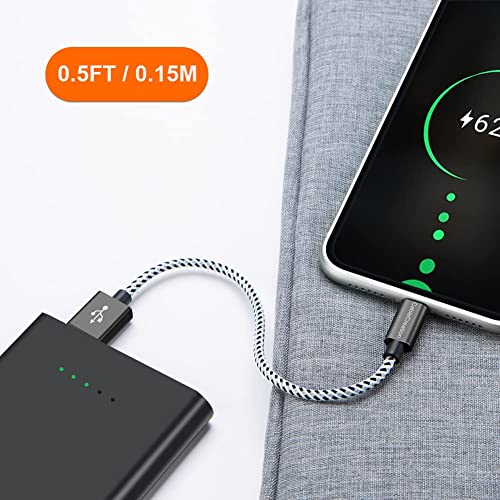 Compact 15 cm MFi Certified Lightning Charging Cable for i Phone & i Pad – Fast Charge Compatibility with i Phone 14/14 Pro Max/13/12/12 Pro/11/X/XR/8/8 Plus/7/6 S/6/SE – Durable & Travel-Friendly USB to Lightning Cable for On-the-Go Power Solutions – Premium Quality Design for Enhanced Performance and Reliability