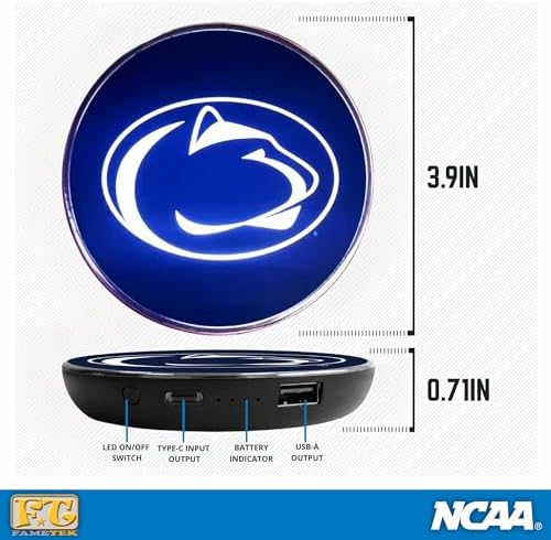 LSU Illuminated Logo Wireless Charger & Portable Power Bank – Dual Charging Pad for Wired and Wireless Devices, Fast Charging Technology, Ideal NCAA Gifts for Graduates and Fans, Ultimate Charging Solution with Enhanced Compatibility