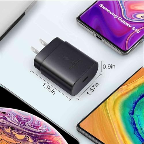 Dual Pack 25 W USB C Fast Charger for Samsung Galaxy Devices – Super Fast Charging with USB C to C Cable – Perfect for Travel and Everyday Use – Universal Compatibility for S22, S23+, S21, S20, Note 20, Z Fold4 & More – Efficient Power Solutions for the On-the-Go User
