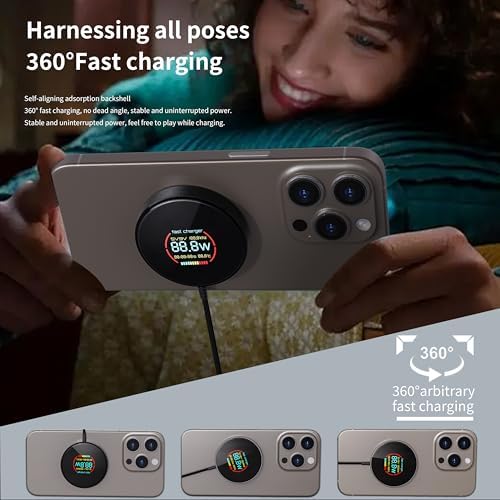 HYDGYC 15 W Mag Safe Wireless Charging Pad – Ultimate Fast Charging Solution for i Phone 16 Series & Air Pods – Sleek Black Design with 3.3 ft Cable – Effortless Magnetic Alignment for Tangle-Free Power – Compatible with i Phone Models 12, 13, 14 & More – Elevate Your Charging Experience with Reliable Speed and Style