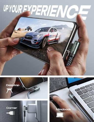 Revolutionize Your Charging with AINOPE 60 W USB C Cable 2-Pack – 10 ft Durable Nylon Braided Right Angle Type C Charger for i Phone 16 Pro Max, Samsung S24, and i Pad Pro – Fast Charging, Enhanced Compatibility, and Long-Lasting Performance