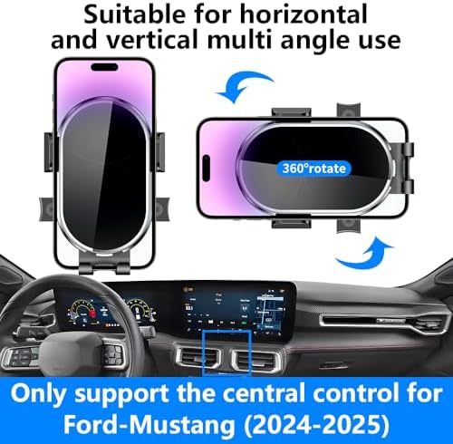 Ford Mustang Mach-E 2021-2025 Premium Car Phone Holder – 360-Degree Rotating Dashboard Mount for Enhanced Navigation & Hands-Free Use – Durable, Easy Installation Mobile Phone Cradle Accessory for Optimal Driving Experience