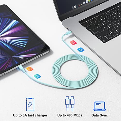 Ultimate USB C Charger for i Phone 16 & 15 – Fast Charging with 10 FT Long USB C to C Cable – Ideal for i Pad Pro 12.9/11 & i Pad Air 5 th – Reliable Power Block for Home & Travel – Enhanced Speed & Compatibility
