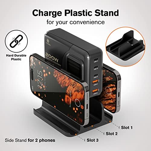 65 W Ga N Fast Charging Block with 3 Ports – Compact USB-C & USB-A Wall Charger for Mac Book, i Pad, i Phone 14, Dell XPS – Foldable Design for Travel Convenience, High-Speed Power Delivery, and Enhanced Device Compatibility