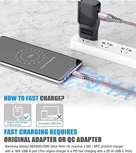 sweguard Premium USB Type C Charger Cable Trio – Versatile 3-Pack (6.6 ft, 3.3 ft, 1.5 ft) for i Phone 16, Samsung Galaxy S24, and Universal Devices – Fast Charging Nylon Braided Cords for Enhanced Durability and Performance – Ideal for Home, Office, and Travel