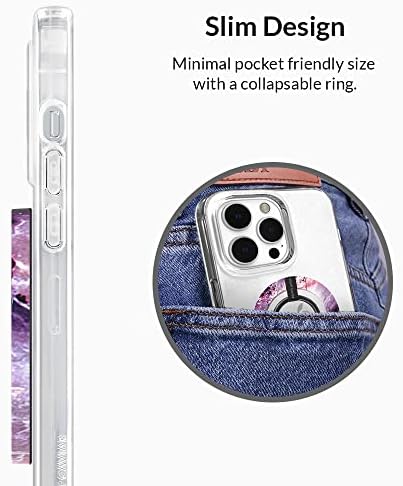 Transform Your i Phone 16, 15, 14, 13, 12 with VELVET CAVIAR’s Amethyst Purple Leopard Mag Safe-Compatible Grip – Stylish Magnetic Ring Holder & Adjustable Stand for Effortless Hands-Free Viewing, Secure Texting, and Enhanced Usability – Elevate Your Mobile Experience with Durable, Lightweight, and Customizable Accessory