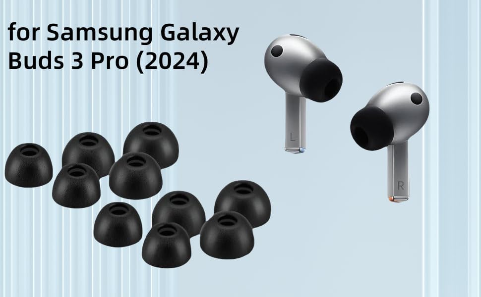 Premium Memory Foam Eartips for Galaxy Buds3 Pro – 6 Pairs of Silicone Noise-Canceling Tips for Ultimate Sound Isolation – Custom Fit for Samsung Galaxy Buds Pro 3 – Lightweight, Effortless Installation, Ideal for Daily Listening Experience