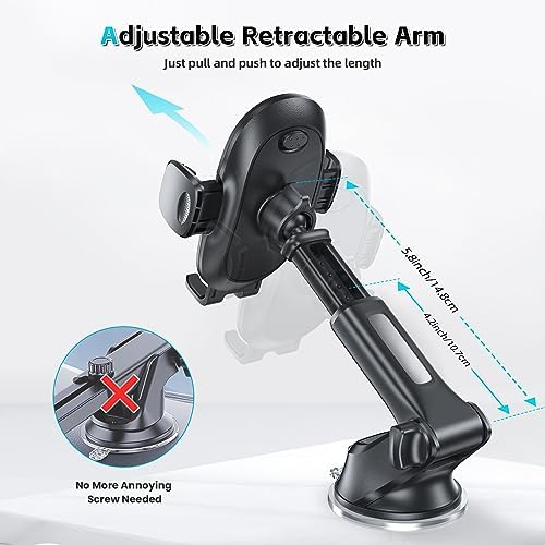 Ultimate APPS2 Universal Car Suction Cup Phone Mount – Secure Dashboard Holder for i Phone & Samsung – 360° Rotation, Sticky Gel Pad for Enhanced Stability – Effortless Installation & Hands-Free Navigation – Ideal for All Smartphone Models