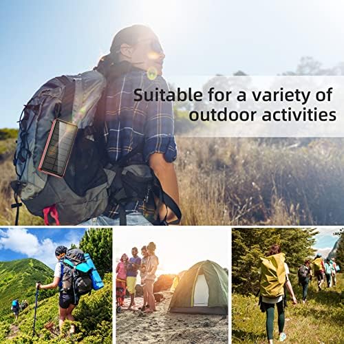 Ultra-Reliable 50,000 m Ah Solar Power Bank with Built-in Cable and Wall Plug | 30 W Fast Charging External Battery Pack with 5 Outputs, Dual LED Flashlights, and Integrated Phone Holder for On-the-Go Convenience (Blue) – Perfect for Travel and Outdoor Adventures