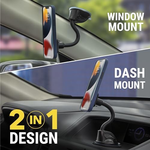 Scosche MXDM Ultra-Strong Magnetic Car Phone Holder – Secure Dashboard Mount for i Phone, Samsung & All Smartphones – Effortless Hands-Free Navigation & Enhanced Driving Safety with Durable Metal Plate