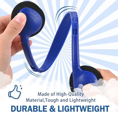 Bulk Classroom Headphones for Kids – Premium 25-Pack Wired On-Ear Headsets with Crystal Clear Sound, 3.5 mm Jack for Seamless Learning | Lightweight, Durable Design for Engaging Educational Experiences