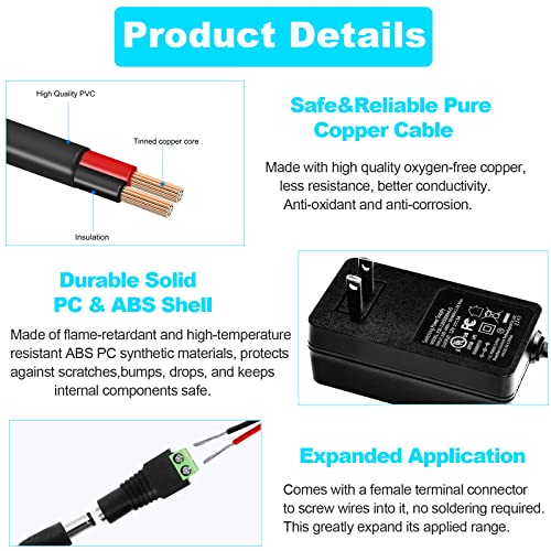 Reliable 12 V 5 A Power Supply Adapter – 60 W High-Efficiency DC Adapter for LED Lighting, CCTV, and Security Systems – Universal Input (100 V-240 V) with 5.5 x 2.1 mm Connector for Maximum Device Compatibility and Performance Assurance