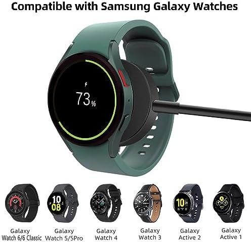 Dual Pack Galaxy Watch Charger: Premium USB C Wireless Charging Dock for Samsung Galaxy Watch 7/6 Classic/6/5/5 Pro – Sleek Aluminum Alloy Design, Fast Charging Capability, 3.3 FT Cable Ideal for Home and Travel Use