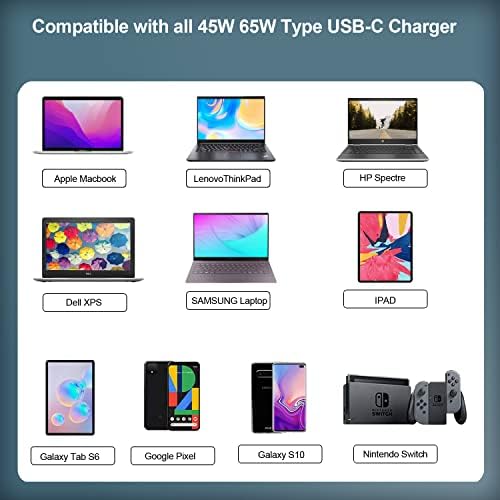 High-Speed 65 W USB-C Laptop Charger for Lenovo Think Pad, Yoga, Chromebook – Universal Compatibility & Enhanced Power Delivery for Efficient Charging Solutions