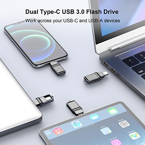 KEXIN 128 GB USB C Flash Drive – High-Speed Dual Drive for Seamless Data Transfer on Android, Mac, and PCs – Versatile OTG Memory Stick with USB 3.0 Compatibility for Quick File Sharing and Storage