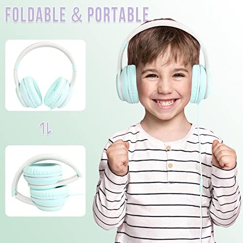 Rockpapa L22 Purple Over-Ear Headphones for Kids & Women – Lightweight, Foldable, and Durable Wired Design with Built-In Microphone for Clear Hands-Free Communication, Perfect for School, Travel, and Daily Use – High-Quality Stereo Sound and Tangle-Free Cord for Seamless Audio Enjoyment