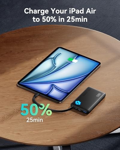 INIU Paw Go 10,000 m Ah Portable Charger – 45 W Fast Charging Power Bank with Built-in USB-C Cable in Vibrant Tropic Punch – Essential Travel Companion for i Phone 16/15 Pro Max & Samsung S25/S24 – Sleek, Lightweight Design for Effortless On-the-Go Power Solutions