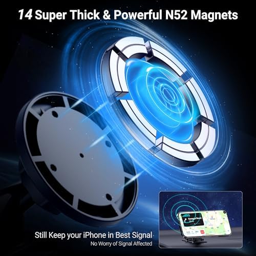 Magnetic Car Vent Mount 2-Pack for i Phone 12-16 & All Phones – PROfezzion Mag Safe Compatible Holder with Strong Metal Clip, Effortless Installation for Hands-Free Navigation and Calls, Sleek Design for Modern Vehicles – Ultimate Driving Convenience
