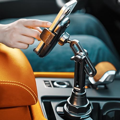 LISEN Adjustable Cup Phone Holder for Cars – 360° Long Neck Mount for Hands-Free Driving in SUVs, Trucks, and Golf Carts – Secure Fit for 4-7″ Smartphones Including i Phone, Samsung, and Google – Maximize Stability and Safety for Effortless Navigation and Communication