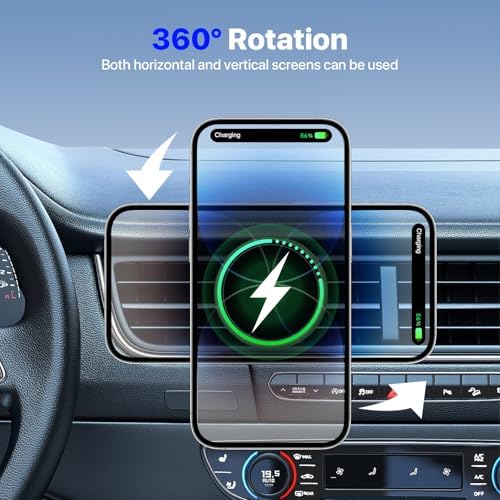 for 15W MagSafe Car Mount Charger,Magnetic Wireless Car Charger for iPhone 16/15/14/13/12 Series, Auto- Magnetic Tight Phone Holder with Fast Charging, Secure Air Vent, 360° Adjustable,(A10K) – Enhanced Compatibility and Speed