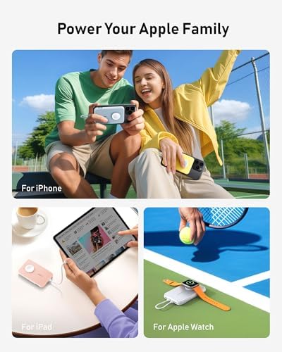 VEGER 20 W Fast Charging Portable Power Bank – 10,000 m Ah Slim Battery Pack with Built-in Removable Cable for i Phone, Android, and Apple Watch – Ultimate Travel Charger for On-the-Go Power Solutions – Lightweight and Durable Design