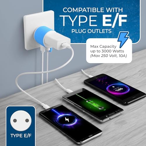OREI Switzerland Travel Plug Adapter with Dual USB Ports – Ultimate Type J Charging Solution for USA Devices – Fast, Efficient Power for i Phones, Laptops, Tablets & More – Essential Travel Accessory for Hassle-Free Connectivity