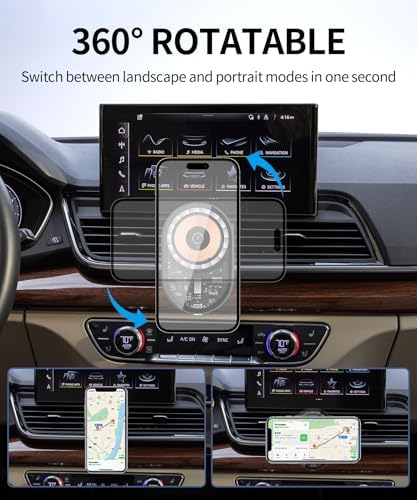 Revolutionary Audi Q5 & SQ5 Wireless Charging Phone Holder – Mag Safe-Compatible 360° Rotating Mount for Ultimate Navigation & Sleek Interior Aesthetics, Effortless Setup, and Universal Device Compatibility for Enhanced Driving Safety and Convenience
