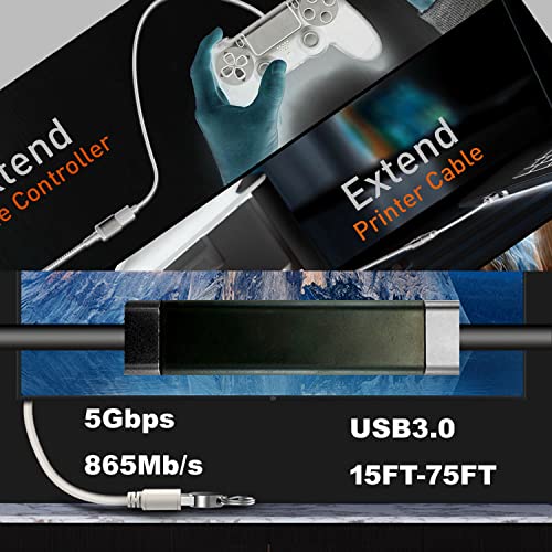 YOTETION 50 FT USB A to USB C 3.0 High-Speed Cable for Seamless Data Transfer – Versatile Compatibility with i Phone 15, Samsung Galaxy S21/S20, i Pad Mini 6, Nintendo Switch, and PS5 Controllers – Durable Design with 5 Gbps Transfer Rates for Enhanced Performance and Flexibility