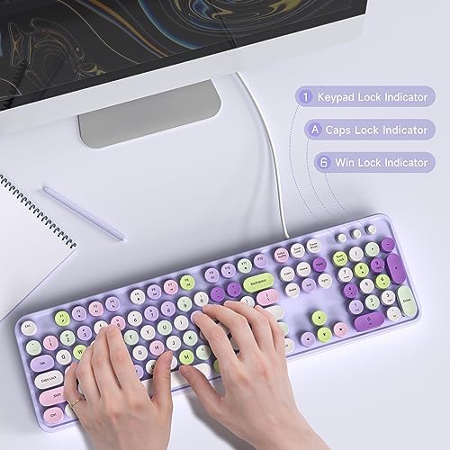 Experience Ultimate Clarity with the Large Print Wired Office Keyboard – 104 Full-Sized Typewriter Keys for Enhanced Visibility, Ergonomic Design, and Instant USB Plug & Play Compatibility for Windows and PCs – Perfect for Home and Office Use