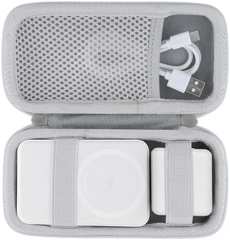 Khanka Premium Hard Travel Case for Anker Mag Go 6.6 K/10 K Power Bank & USB-C Adapter – Lightweight, Shockproof Protection with Secure Zipper Closure and Mesh Pocket for Effortless Organization – Ideal for Travel and Daily Use