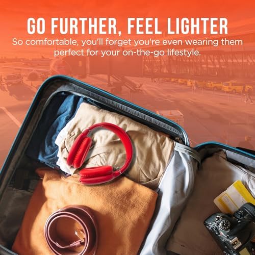 Transform Your Listening Journey with Premium Foldable Bluetooth Over-Ear Headphones – Superior Noise Isolation for Ultimate Focus, Plush Foam Ear Cushions for Extended Comfort, and Built-in Microphone for Effortless Communication – Perfect for Fitness Enthusiasts and Travel Lovers Alike, Unisex Design for All Users