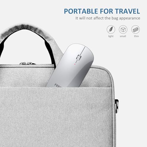 FENIFOX Slim Mini Bluetooth Mouse – Rechargeable Wireless Mouse for Laptops, PCs & Tablets – Ultra-Portable, Whisper-Quiet Design for Enhanced Focus – Perfect for Android & Windows XP Users