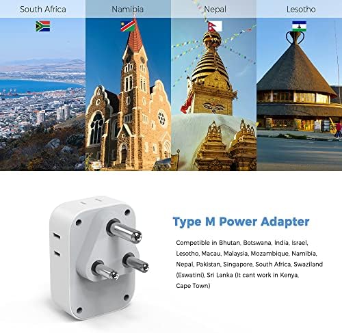 Ultimate European Travel Power Adapter: 4 AC Outlets & 3 Fast Charge USB Ports (1 USB-C PD 20 W) – Compact, Foldable Design for Effortless Connectivity in Spain, France, Germany, Italy, Portugal & Iceland – Versatile Compatibility for All Your Devices
