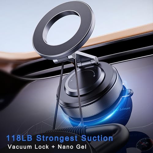 Transform Your Driving with the Versatile 360° Magnetic Phone Holder – Superior Nano Gel Suction Mount Compatible with Mag Safe for i Phone 12-16 Pro Max – Optimal Stability & Customizable Viewing Angles for Cars, Trucks, and Boats – Experience Effortless Hands-Free Navigation and Safety