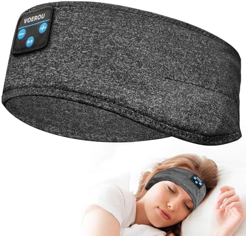 Transform Your Sleep and Workouts with Voerou Bluetooth Sleep Headband Headphones – Comfort-Driven Design, Superior HD Sound, Perfect for Insomnia Relief, Yoga, and Travel, Adjustable Fit with Long-Lasting Battery Life for Seamless Audio Enjoyment