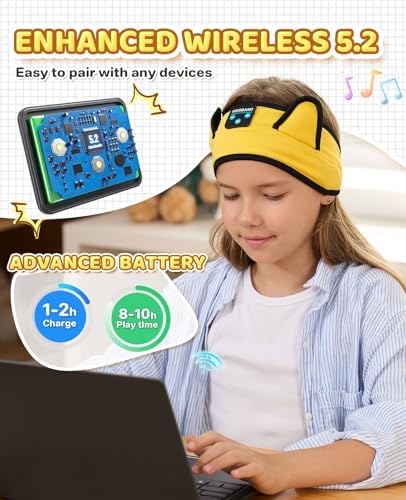 Ultimate Kids Bluetooth Headphones for Safe and Stylish Listening – Versatile Wired Playback Option with Volume Limiting Technology – Durable and Lightweight Design for Travel, School, and Home Use – Adjustable Headband for Customized Comfort – Compatible with Kindle, Tablets, and Cell Phones – Perfect for Boys and Girls